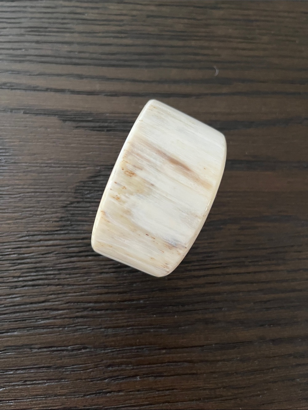 Cream and Tan Toned Bone Wide Cuff Bracelet
